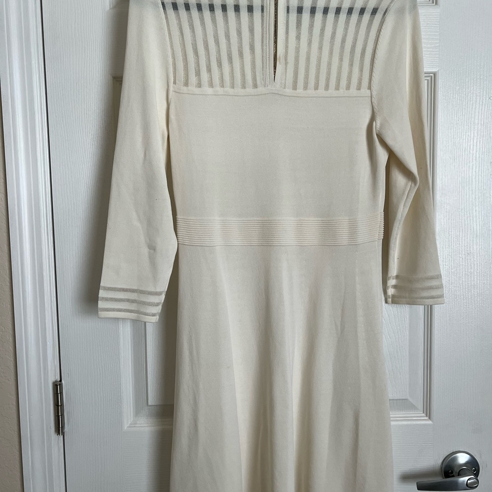 Calvin Klein Long sleeve cream dress